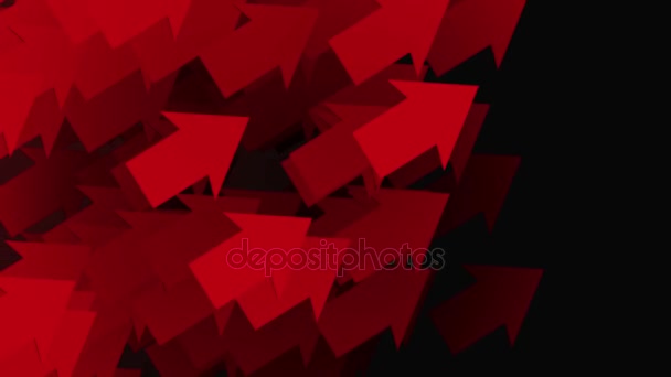 Moving red arrows on black — Stock Video