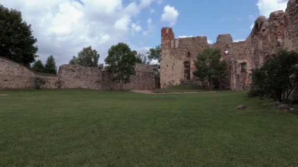 Ruiny středověkého Castle.Time zanikla — Stock video