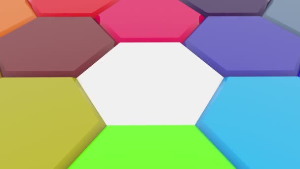 Bewegende polygonen in verschillende kleuren — Stockvideo