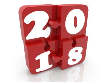 Puzzle parçaları yazıt 2018 kırmızı