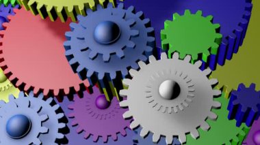 Farklı renklerde birçok Dişliler