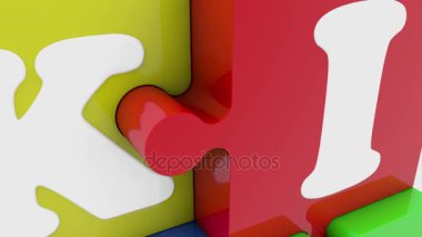Puzzle parçaları yazıt çocuklarla