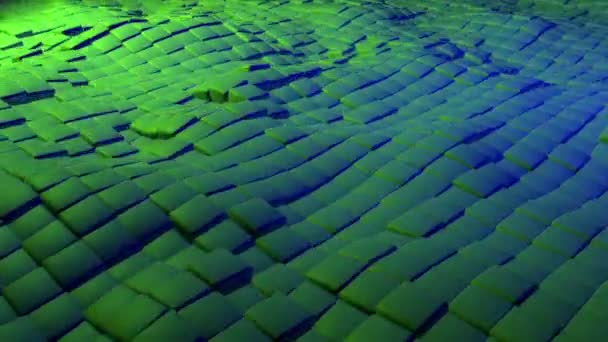 Абстрактні кубики в зеленому і синьому кольорах — стокове відео