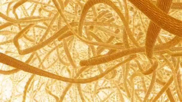 Abstrakta tentakler i gul på vit — Stockvideo