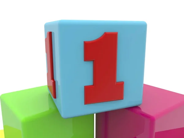Number one on toy cubes — Stock Photo, Image