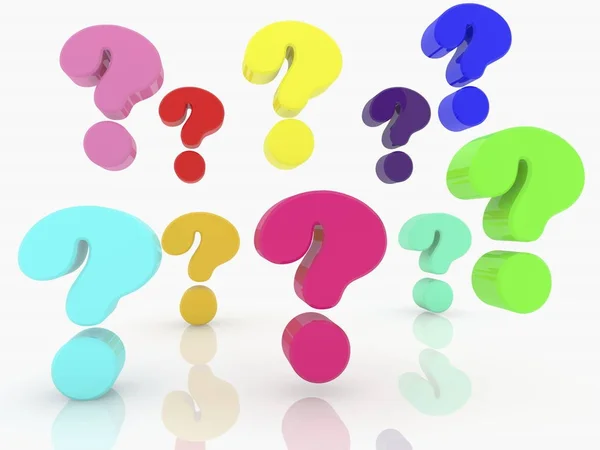 Question marks of different colors — Stock Photo, Image