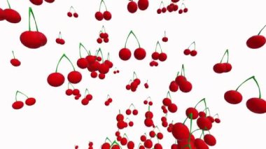 Kiraz beyaz renk uçan soyut