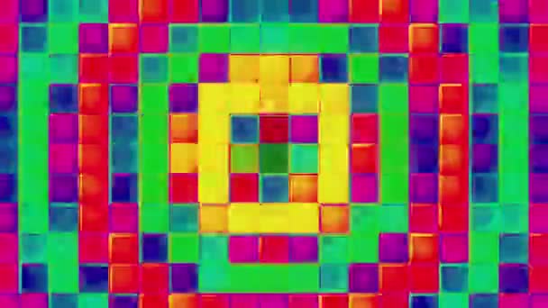 Parpadeo cuadrados multicolores — Vídeo de stock