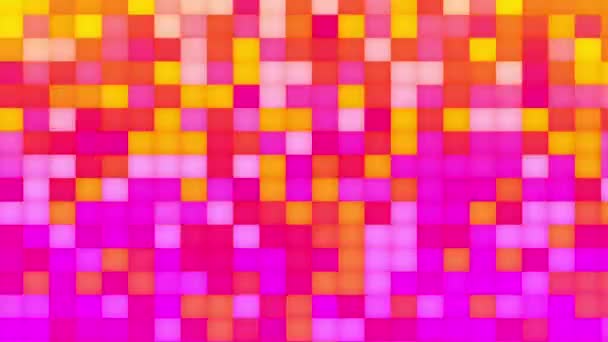 Flashing squares in pink and yellow colors — Stock Video