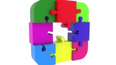 Bağlı puzzle parçaları orta delik