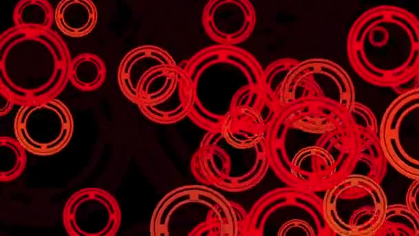 Migrating rings in red on black — Stock Video