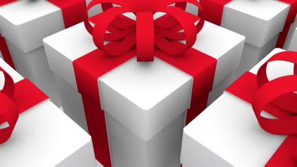 Decorazione di Natale vicino scatole regalo su bianco — Video Stock