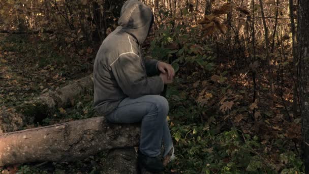 Adam Korkunç Cadılar Bayramı Maskesi Bakışla Sağ Tarafı Için Hızlı — Stok video