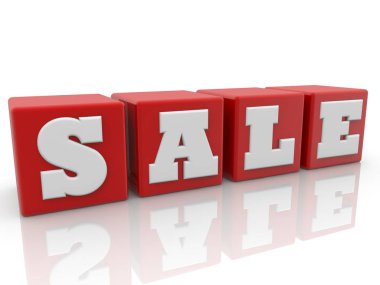 Satış konsepti ile kırmızı küpler