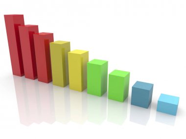 White.3d illüstrasyon iş diyagramda.