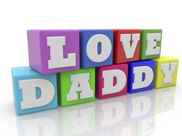 Toy Cubes Love Daddy Concept Illustration — Stock Photo, Image