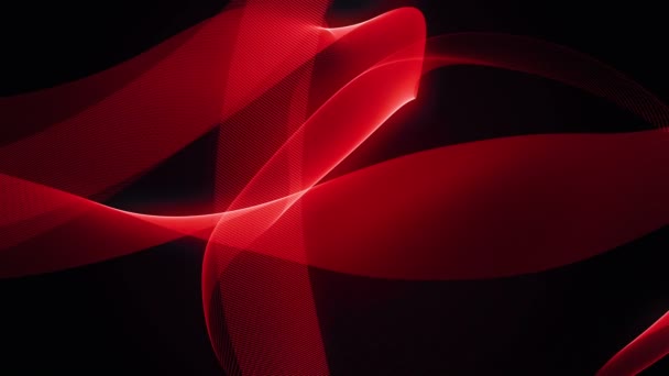 Abstract Moving Red Waves Black — Stock Video