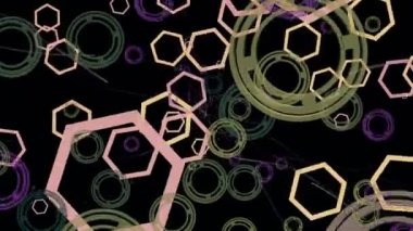 Soyut çokgenler ve siyah daireler