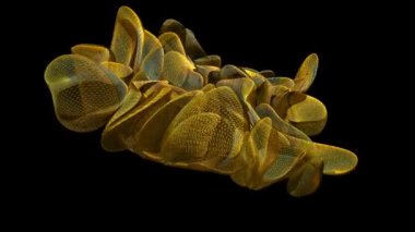 Altın rengi siyah tel adet soyut yüzük