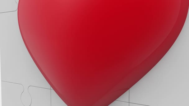Piros szív szimbólum puzzle felületén