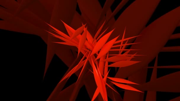 Abstract Rotating Leafs Red Color — Stock Video