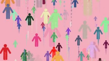 Çeşitli renklerde insan siluetleri