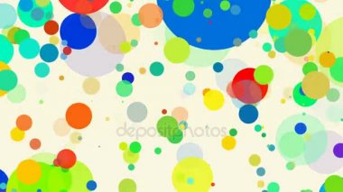 Çeşitli renklerde daireler beyaz üzerinde hareket soyut