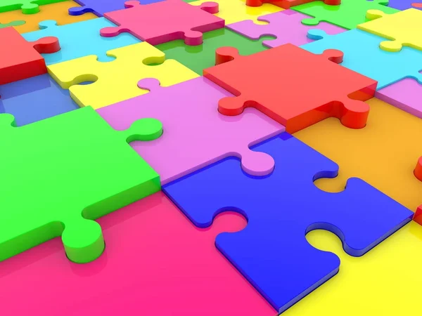Oppervlak Van Puzzel Diverse Kleuren — Stockfoto