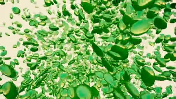 Partículas Ovais Rotativas Nuvem Cor Verde — Vídeo de Stock