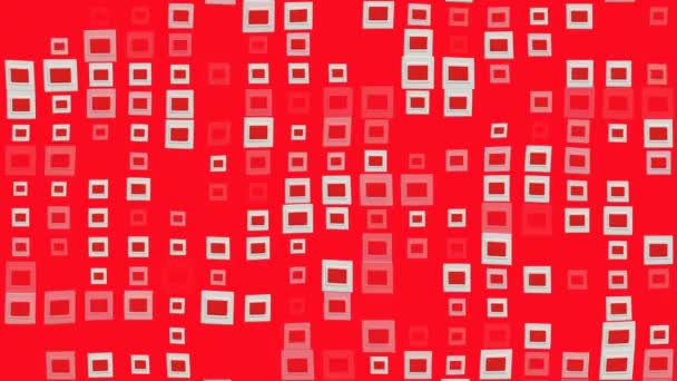 Variabel Wechselnde Weiße Quadrate Auf Den Roten — Stockvideo