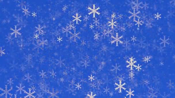Різдвяна Концепція Білими Сніжинками Синьому — стокове відео