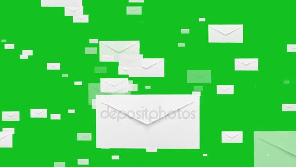 Enveloppen Wit Groen — Stockvideo