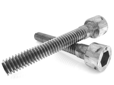 beyaz üzerine metal vida