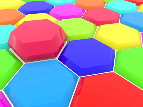 Hexagones Colorés Surface Illustration — Photo