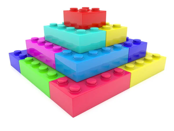 Färgglada Pyramid Leksak Bricks Illustration — Stockfoto