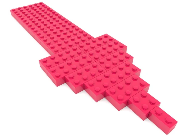 Pijl Opgebouwd Uit Speelgoed Bricks Afbeelding — Stockfoto