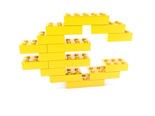 Znak Euro Zbudowany Klocków — Zdjęcie stockowe