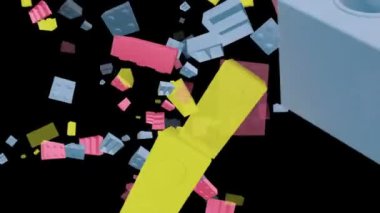 Üç renk siyah oyuncak tuğla