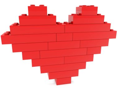 Oyuncak bricks.3d örnek inşa kalp