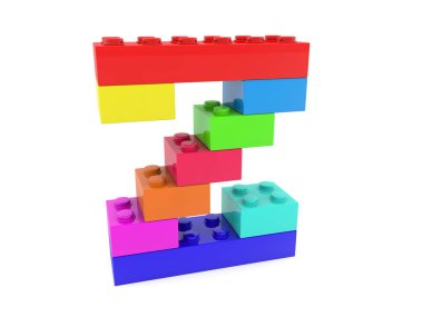 Oyuncak bricks.3d örnek inşa harf Z kavramı