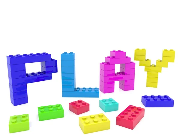 用玩具砖造的字游戏 — 图库照片