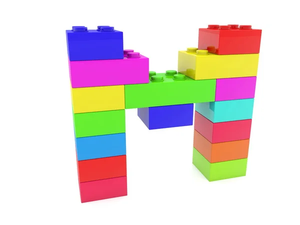 Letter Concept Built Toy Bricks Illustration — Stock Photo, Image
