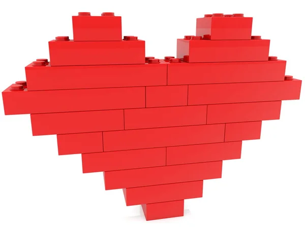 Καρδιά Που Χτίστηκε Από Παιχνίδι Bricks Εικονογράφηση — Φωτογραφία Αρχείου