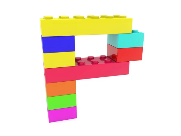 Letter Concept Built Toy Bricks Illustration — Stock Photo, Image