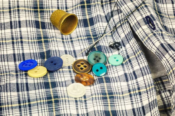 Diferentes Botones Camisa Concepto Costura —  Fotos de Stock