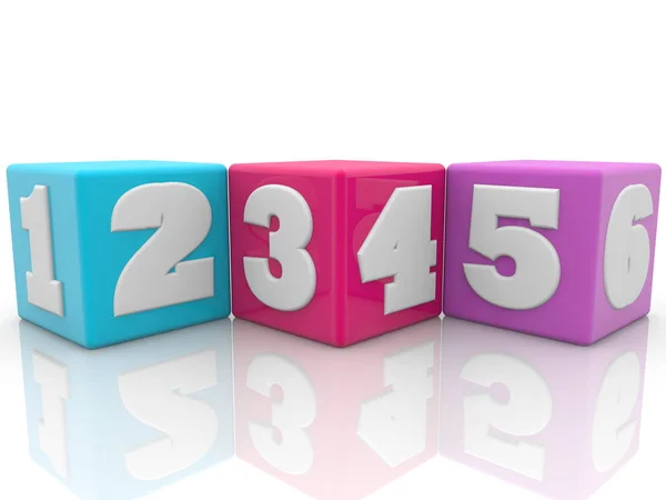 Colorful Cubes Numbers Illustration — Stock Photo, Image