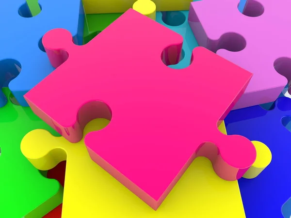 Kleurrijke Puzzel Pieces Afbeelding — Stockfoto