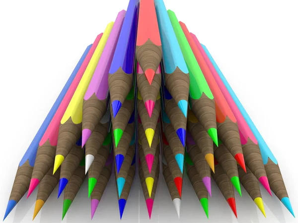 Stacked Colorful Pencils Illustration — Stock Photo, Image