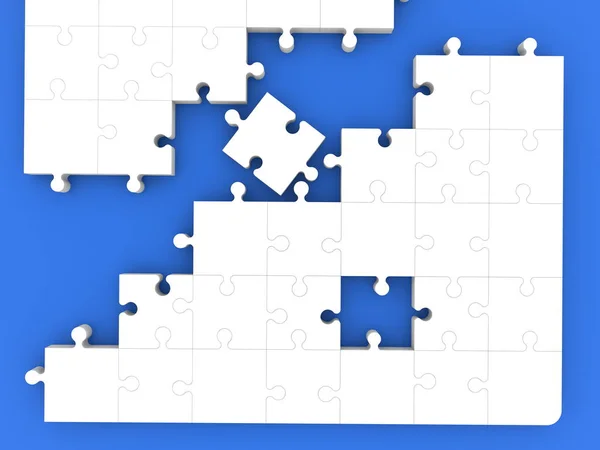 Top View Unfinished Puzzle Illustration — Stock Photo, Image