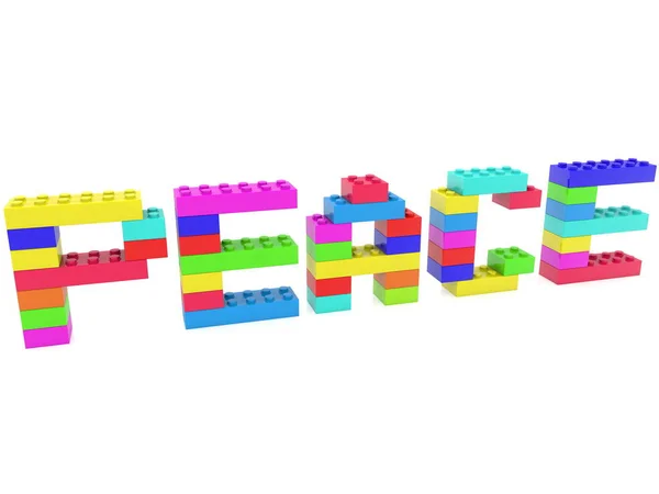 Míru Koncepce Postavené Hraček Bricks Obrázek — Stock fotografie